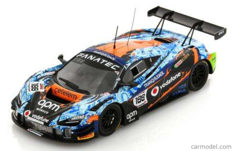 Spark-model Mclaren 720s Gt3 Evo Team Garage59 N 188 24h Spa 2023 L.prette - M.ramos - C.grunewald - H.chaves 1:43 Světle Modrá Oranžová