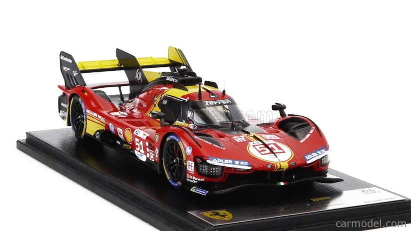 Looksmart Ferrari 499p 3.0l Turbo V6 Team Ferrari Af Corse N 51 3rd 24h Le Mans 2024 Alessandro Pier Guidi - James Calado - Antonio Giovinazzi 1:43 Červená Žlutá Černá