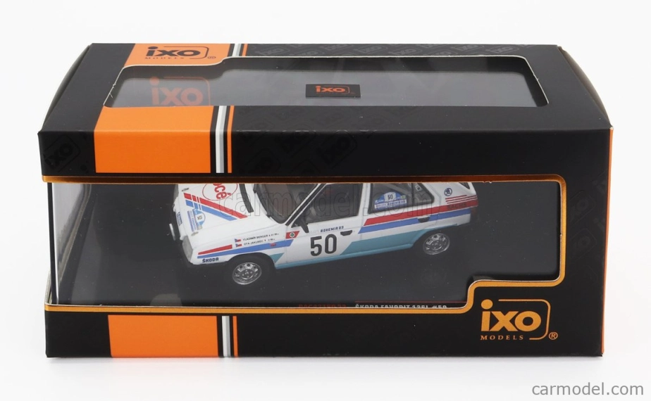 Ixo-models Škoda Favorit 136l N 50 Rally Bohemia 1983 Vladimír Berger - Otto Jakubec 1:43 Biela svetlomodrá