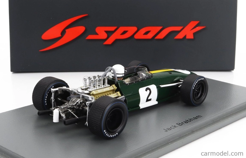 Spark-model Brabham F1 Bt26 N 2 Monaco Gp 1968 J.brabham 1:43 Zelená Žltá