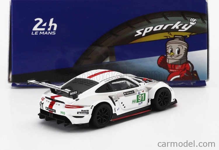 Spark-model Porsche 911 991-2 4.2l Team Porsche Gt N 91 Winner Lmgte Pro Class 24h Le Mans 2022 Gianmaria Bruni - Richard Lietz - Frederic Makowiecki 1:64 Bílá Šedá Červená