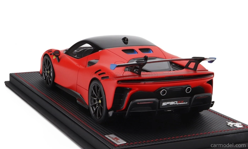 Mr-models Ferrari Sf90 Xx Stradale Spider 2024 - Con Vetrina - With Showcase 1:18 Rosso Le Mans - Matná Červená Modrá Černá