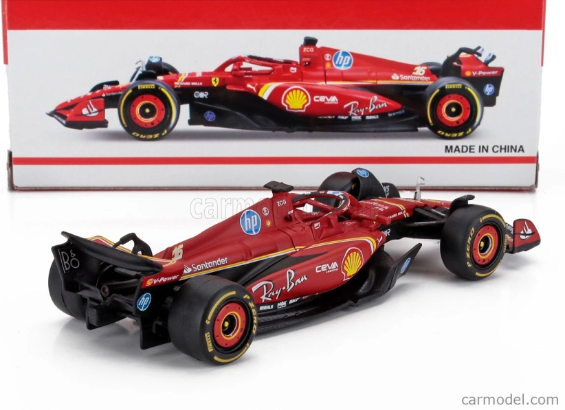 Bburago Ferrari F1 Sf-24 Team Scuderia Ferrari N16 Winner Monaco Gp 2024 Charles Leclerc 1:43 červeno-čierna