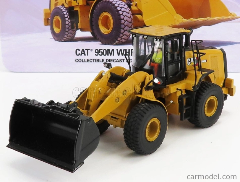 Dm-models Caterpillar Cat950m Ruspa Gommata - Scraper Tractor Wheel Loader 1:50 Žlutá Černá