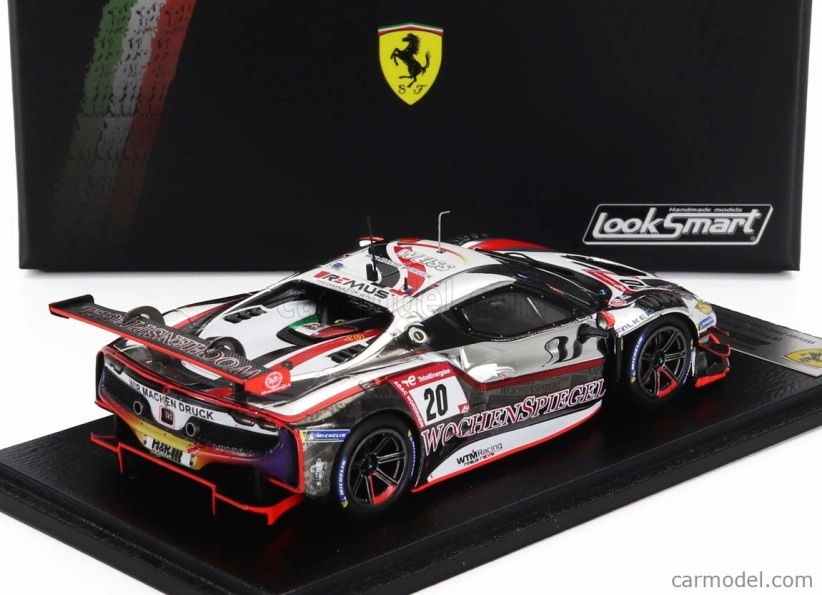 Looksmart Ferrari 296 Gt3 3.0l Twin Turbo V6 Team Wtm By Rinaldi Racing N 20 7th 24h Nurburgring 2023 Leonard Weiss - Jochen Krumbach - Daniel Keilwitz - Indy Dontje 1:43 Bílá Černá Červená