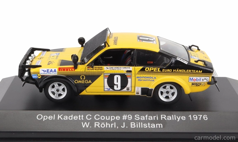 Cmr Opel Kadett C Coupe (night Version) Team Opel Euro Handler N 9 Rally East African Safari 1976 Walter Rohrl - Claes Billstam 1:43 Žlutá Černá