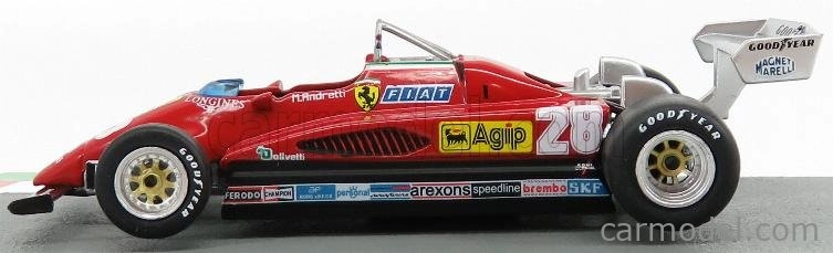 Edicola Ferrari F1 126c2 N 28 Monza Italy Gp 1982 Mario Andretti 1:43, červená