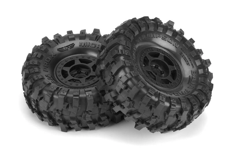 Guma Mickey Thompson Baja Pro X 1.9 vrátane vlny (zmes G8), čierne disky Holcom, 2 ks.