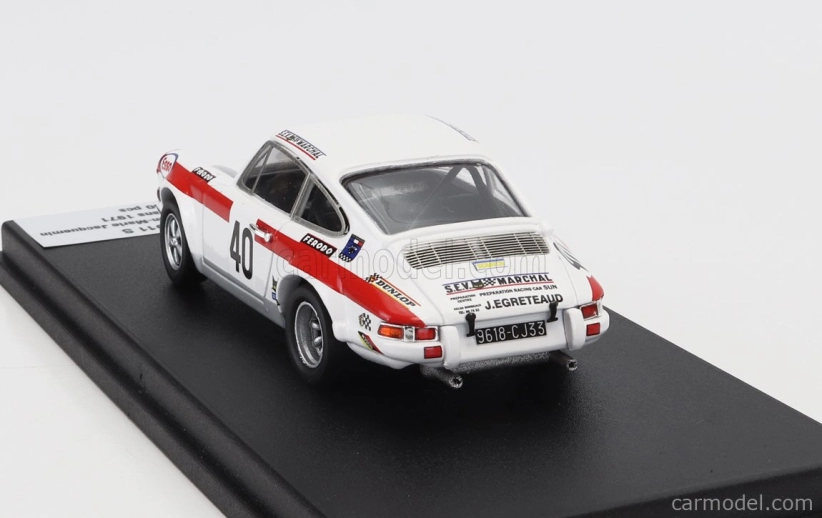 Trofeu Porsche 911s Coupe N 40 24h Le Mans 1971 Jean Egreteaud - Jean Marie Jacquemin 1:43 Biela červená