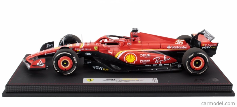 Bbr-models Ferrari F1 Sf-24 Team Scuderia Ferrari N 16 2nd Australian Gp 2024 Charles Leclerc - Con Vetrina - With Showcase 1:18 Červená Černá