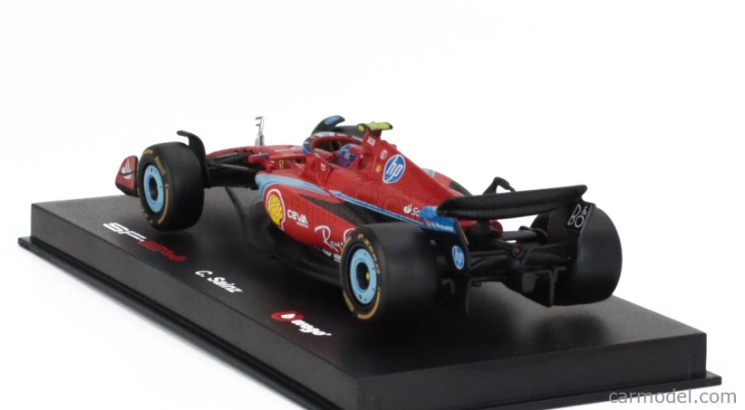 Bburago Ferrari F1 Sf-24 Team Scuderia Ferrari N 55 5th Miami Gp 2024 Carlos Sainz – With Pilot And Showcase 1:43 červená čierna svetlomodrá