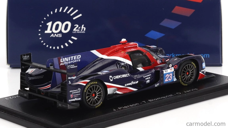 Spark-model Oreca 07 Gibson Gk428 4.2l V8 Team United Autosports N 23 24h Le Mans 2023 T.blomqvist - O.jarvis - J.pierson 1:43 Blue Red