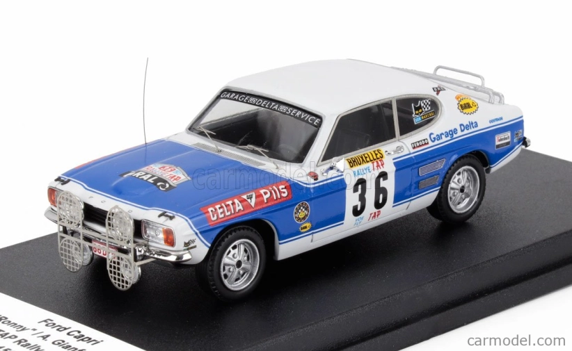 Trofeu Ford england Capri 2600 (night Version) N 36 Rally Tap 1972 Ronny - Adrian Gianfaldone 1:43 Bílá Světle Modrá