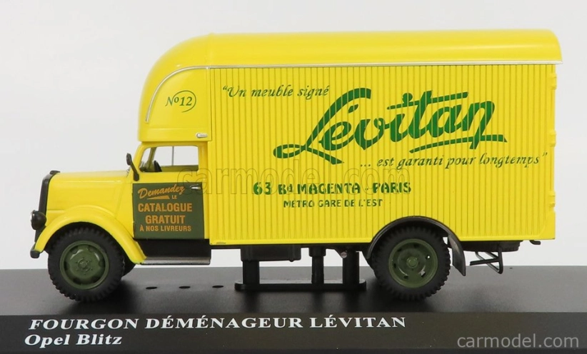 Edicola Opel Blitz Truck Fourgon Demenageur Levitan 1952 1:43 Žltá