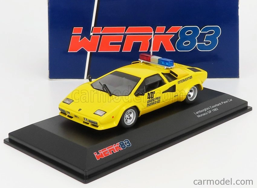 Werk83 Lamborghini Countach 5000s Safety Car F1 Gp Monaco 1982 1:43 Žltá
