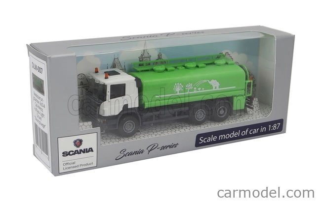 Brekina plast Scania P124.860 Tanker Truck 3-assi 1988 1:87 Zelená Bílá