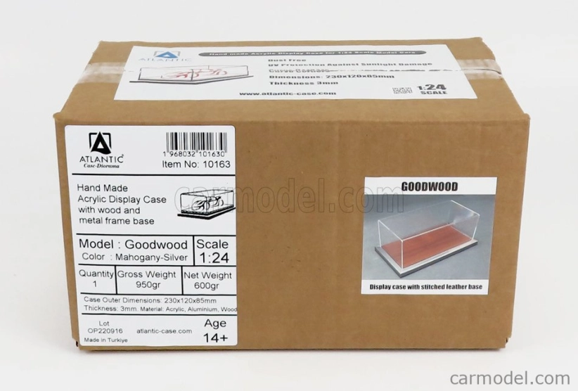 Atlantic Vetrina display box Goodwood Base In Legno 1:24, mahagon