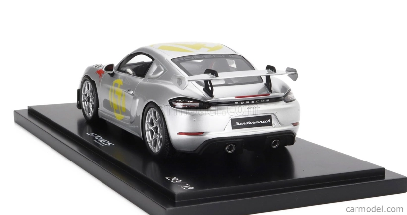 Spark-model Porsche 718 (982) Cayman Gt4 Rs N 152 Tribute Rally Panamericana Livery 2024 - Con Vetrina - S vitrínou 1:18 Silver