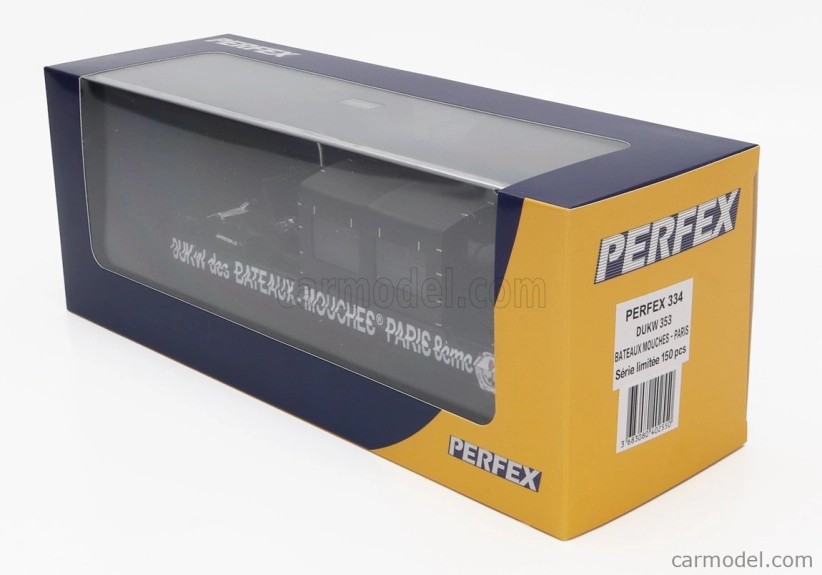 Perfex GMC Dukw Cckw 353 Truck Boat Bateaux Mouches Paris Anfibio Gommato 3-assi 1965 1:43 Black