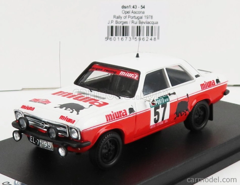 Trofeu Opel Ascona (night Version) N 57 Rally Portugal 1978 J.p.borges - R.bevilacqua 1:43 Červená Bílá