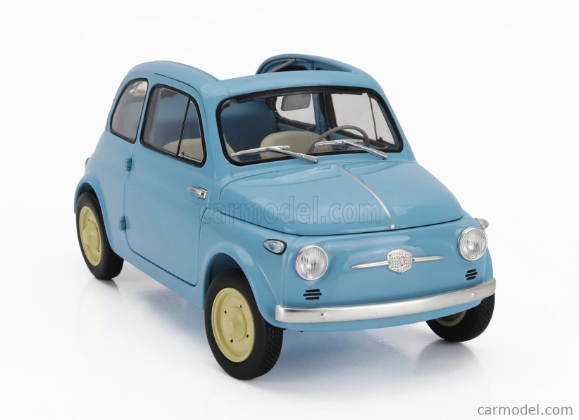Kyosho Fiat 500 D Cabriolet Open 1960 1:18 Celeste Crociera - Světle Modrá