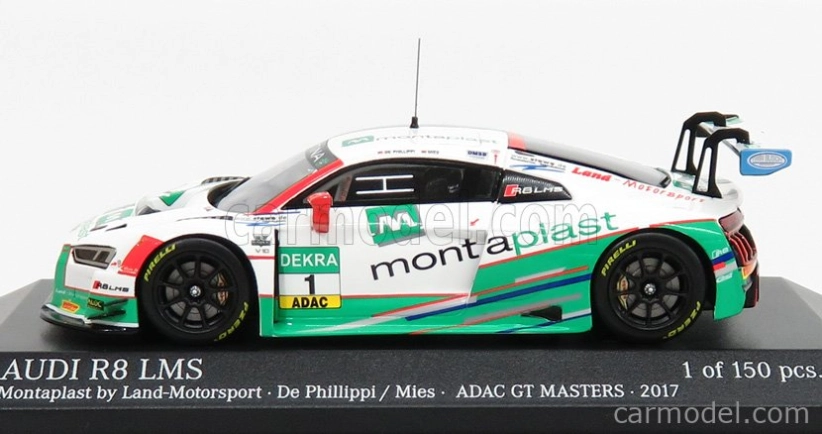 Minichamps Audi R8 Lms Ultra Team Montaplast Motorsport N 1 Adac Gt Masters 2017 De Phillippi - Mies 1:43 Bielozelená