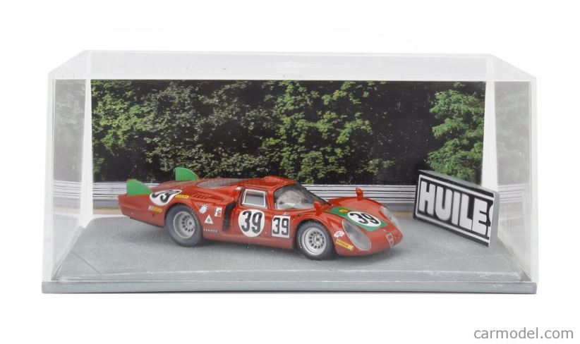 Best-model Alfa romeo Diorama T33.2 Team Autodelta Spa N 39 24h Le Mans 1968 Ignazio Giunti - Giovanni Galli 1:43 Red