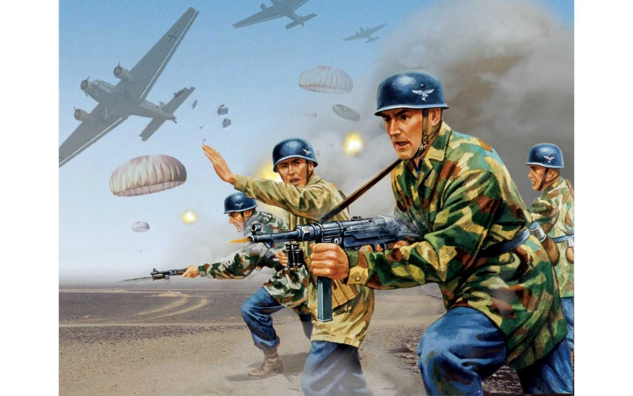 Airfix figúrky – WWII German Paratroops (1:32) (Vintage)