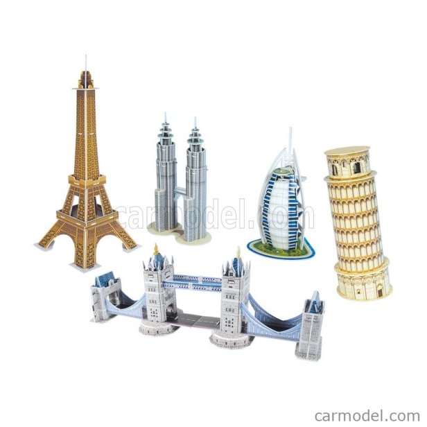 Cubicfun Puzzle Kit 3D In Foam Set pěti budov, 99 dílků