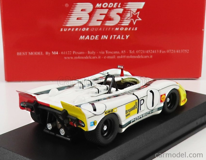 Najlepší model Porsche 908/02k Flunder N 1 1000km Nurburgring 1970 G.larrousse - H.marko 1:43 Biela červená žltá
