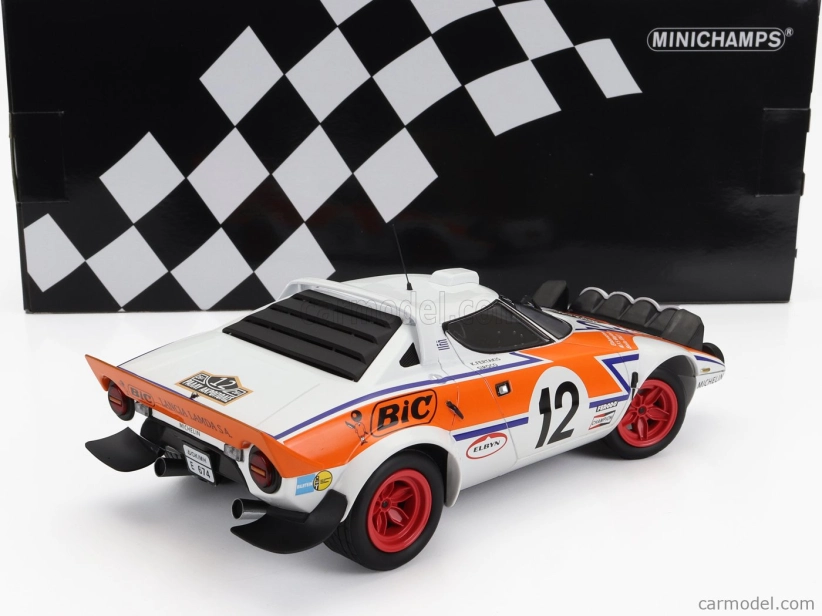 Minichamps Lancia Stratos Hf N 12 Rally Acropolis 1979 S.lambda - K.fertakis 1:18 Bílá Oranžová