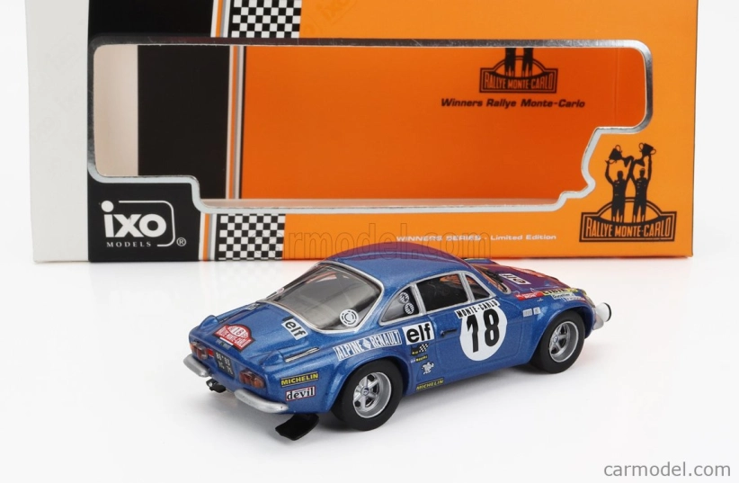 Ixo-models Renault Alpine A110 1800s N 18 Winner Rally Montecarlo 1973 1:43, modrá