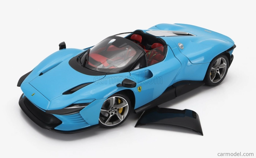 Bburago Ferrari Daytona Sp3 Closed Roof 2022 - Con Vetrina - With Showcase - Exclusive Carmodel 1:18 Střední Modrá