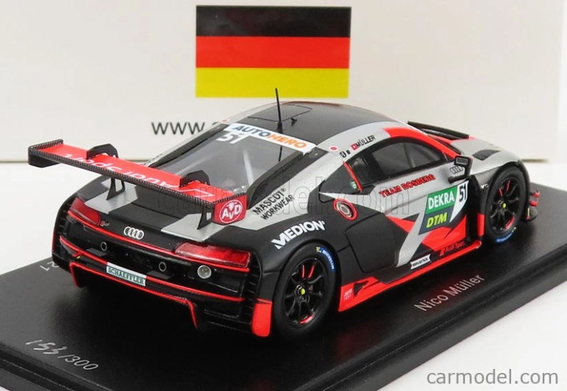 Spark-model Audi R8 Lms Gt3 Team Rosberg N 51 Dtm Season 2021 N.muller 1:43 Silver Red