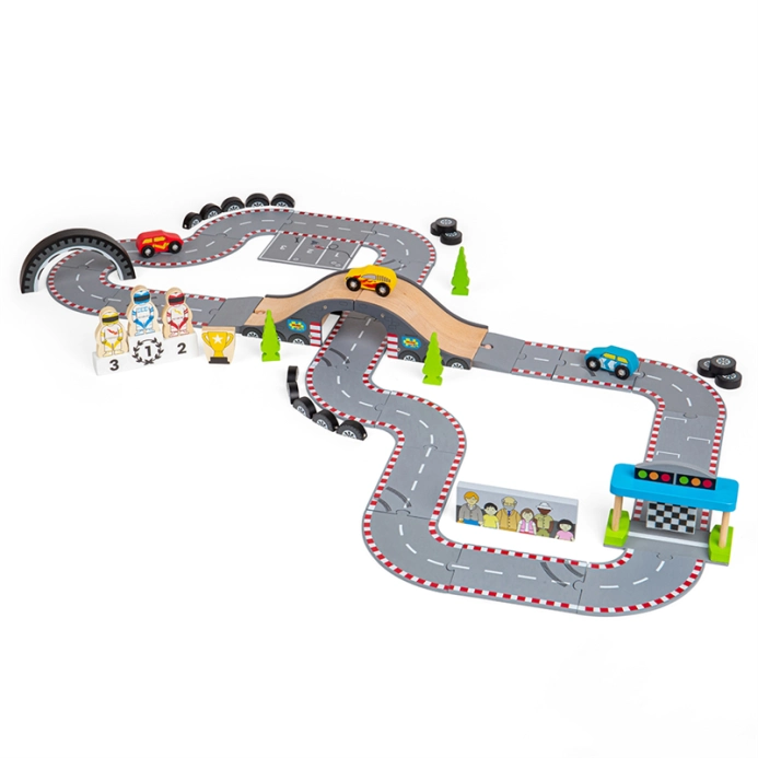 Bigjigs Rail Dřevěná autodráha závodní den - poškozený obal