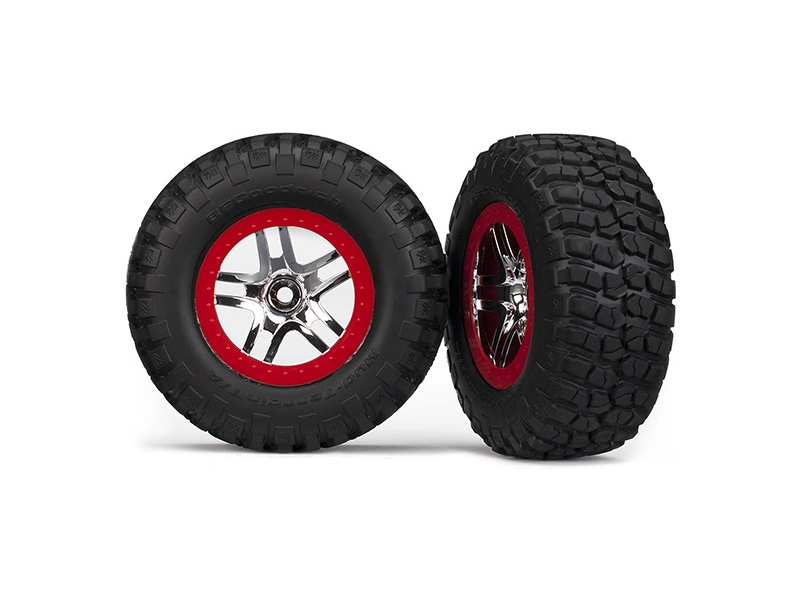 Traxxas kolo 2.2/3.0", stříbrná-červená (2WD přední)