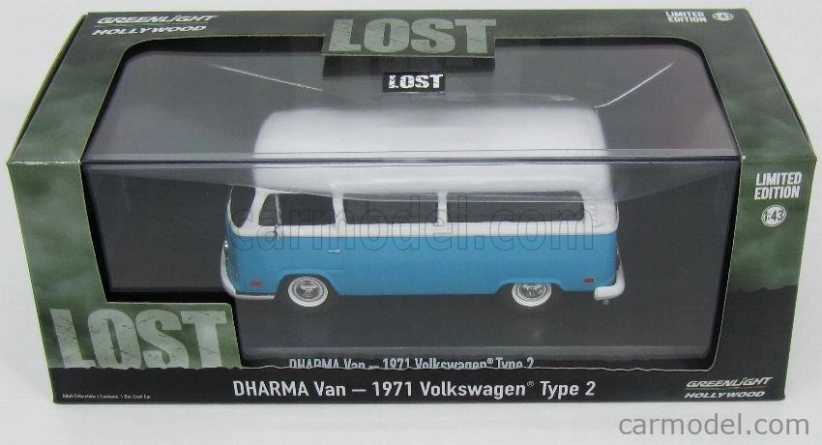 Greenlight Volkswagen T2b Minibus 1971 - Lost - Dharma Iniative - Tv Series - 2004 - 2010 1:43 Blue