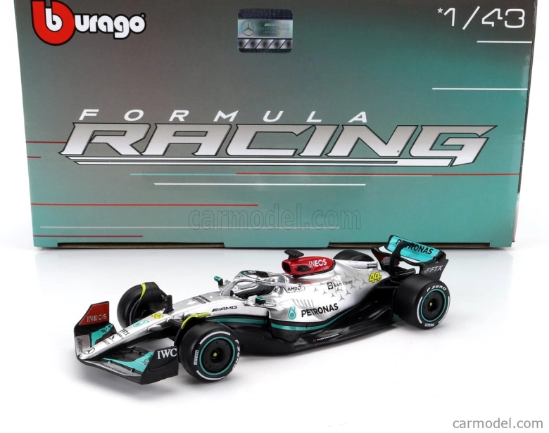 Bburago Mercedes gp Set F1 4x W14 Team Mercedes-amg Petronas Formula One N 44 Season 2023 Lewis Hamilton - N 63 Season 2023 George Russell - W13 N 44 Season 2022 Lewis Hamilton – W12 N 44 Season 2021 Lewis Hamilton 1:43 matná čierna strieborná