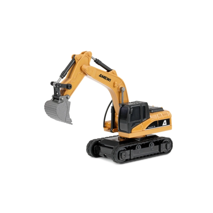 Mini kovový RC bagr, 8 kanálů, měřítko 1:64, RTR