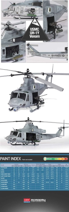 Model Kit vrtuľník 12138 – USMC UH-1Y® Venom (1:35)