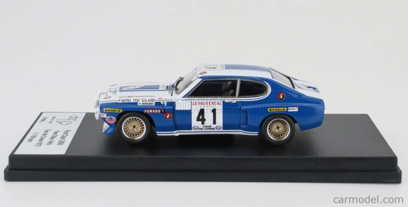 Trofeu Ford england Capri 2600 Rs (night Version) N 41 Rally Tour De Corse 1973 Yves Tilliez - Hirtz 1:43 Modrá Bílá