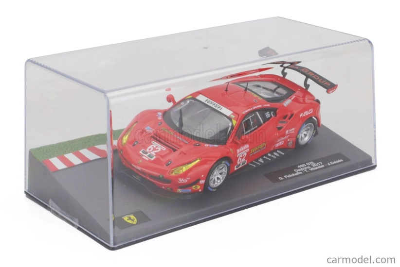 Edicola Ferrari 488 Gte 3.9l Turbo V8 Team Risi Competizione N 62 24h Daytona 2017 Giancarlo Fisichella - James Calado - Toni Vilander 1:43 Červená