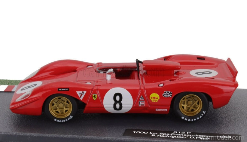 Edicola Ferrari 312p Spider N 8 2. 1000km Spa Francorchamps 1969 Pedro Rodriguez - David Piper 1:43 Červená