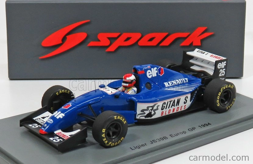 Spark-model Ligier F1 Js39b N 25 Europe Gp 1994 Johnny Herbert 1:43 Modrá biela