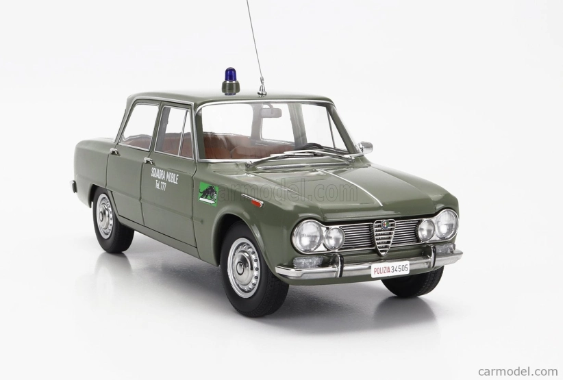 Mitica-diecast Alfa romeo Giulia 1.6 Ti Polizia Milano 1963 - Squadra Mobile Tel. 777 1:18 Verde Lucido - zelená
