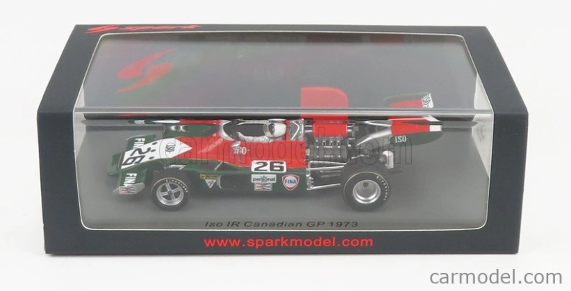 Spark-model Iso rivolta F1 Ir N 26 Canada Gp 1973 T.schenker 1:43 Červená Zelená Bílá