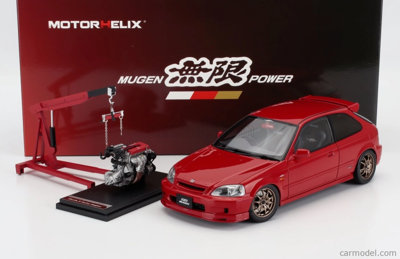 Motorhelix Honda Civic Ek9 Type R Mugen With Engine And Accessories 1999 1:18 Red