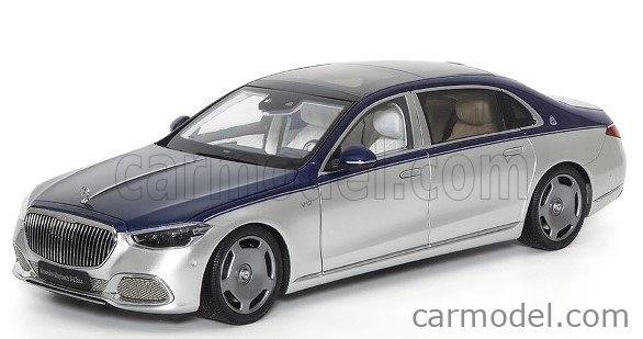 Almost-real Mercedes benz S-class S600 V12 Biturbo Maybach 2021 1:18 Námořní Modrá Stříbrná