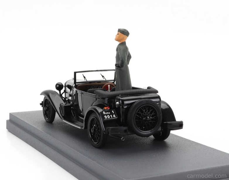 Rio-models Alfa romeo 1750 Torpedo Spider Milano 1944 With Benito Mussolini Figure 1:43 Black