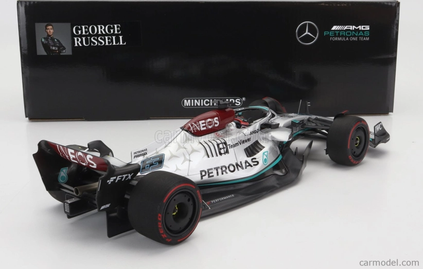 Minichamps Mercedes gp F1 W13e Mercedes-amg Petronas F1 N 63 1:18, stříbrná